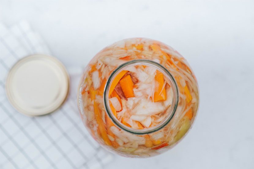 Kimchi in jar - fermented vegetables
