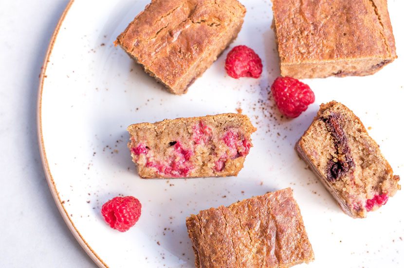 Raspberry Chocolate Chip gluten and dairy free Blondies