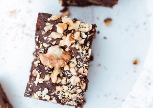 Black Bean Walnut Brownies with maple syrup