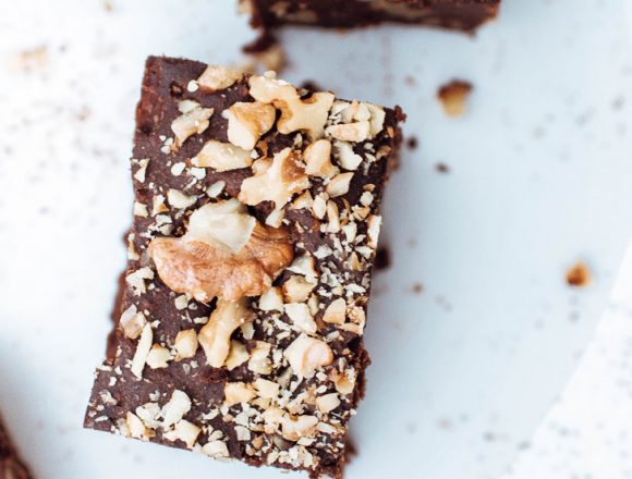 Black Bean Walnut Brownies with maple syrup