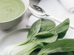 Broccoli and pak choi soup