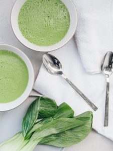 Broccoli and pak choi soup