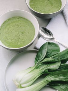 Broccoli and pak choi soup