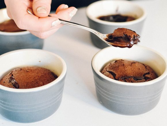 Gluten-free Dairy-Free hot chocolate melt in the middle pudding
