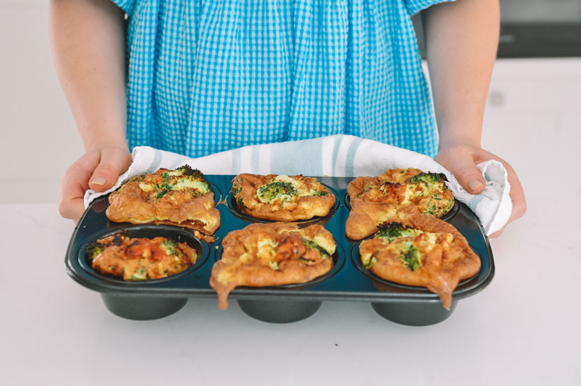 Fluffy egg and chive muffins