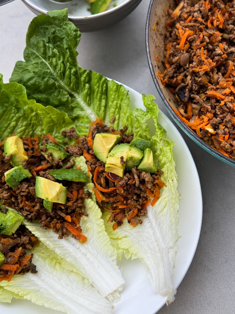 Asian Beef Mince Lettuce Boats