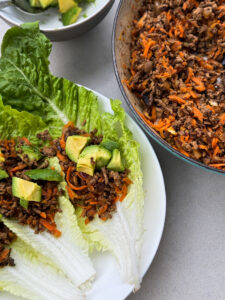 Asian Beef Mince Lettuce Boats