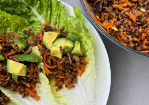 Asian Beef Mince Lettuce Boats