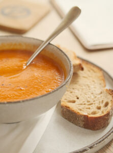 Autumn spice carrot ginger cinnamon soup