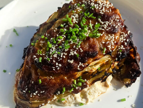 Miso Butter Roasted Cabbage with Silken Tofu