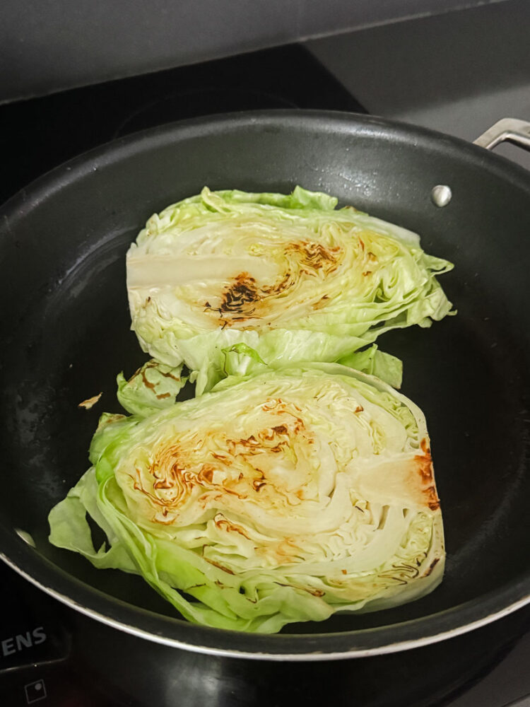 Miso Butter Roasted Cabbage with Silken Tofu
