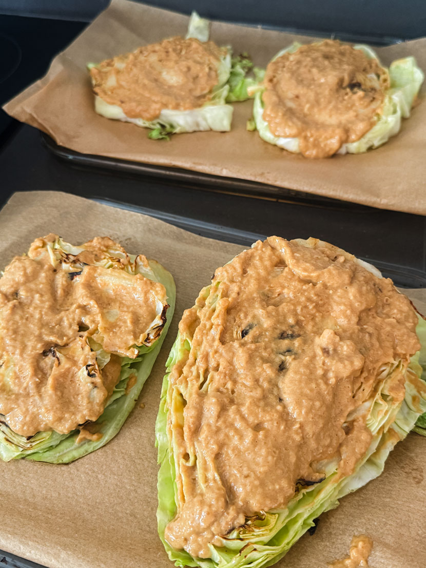 Miso Butter Roasted Cabbage with Silken Tofu