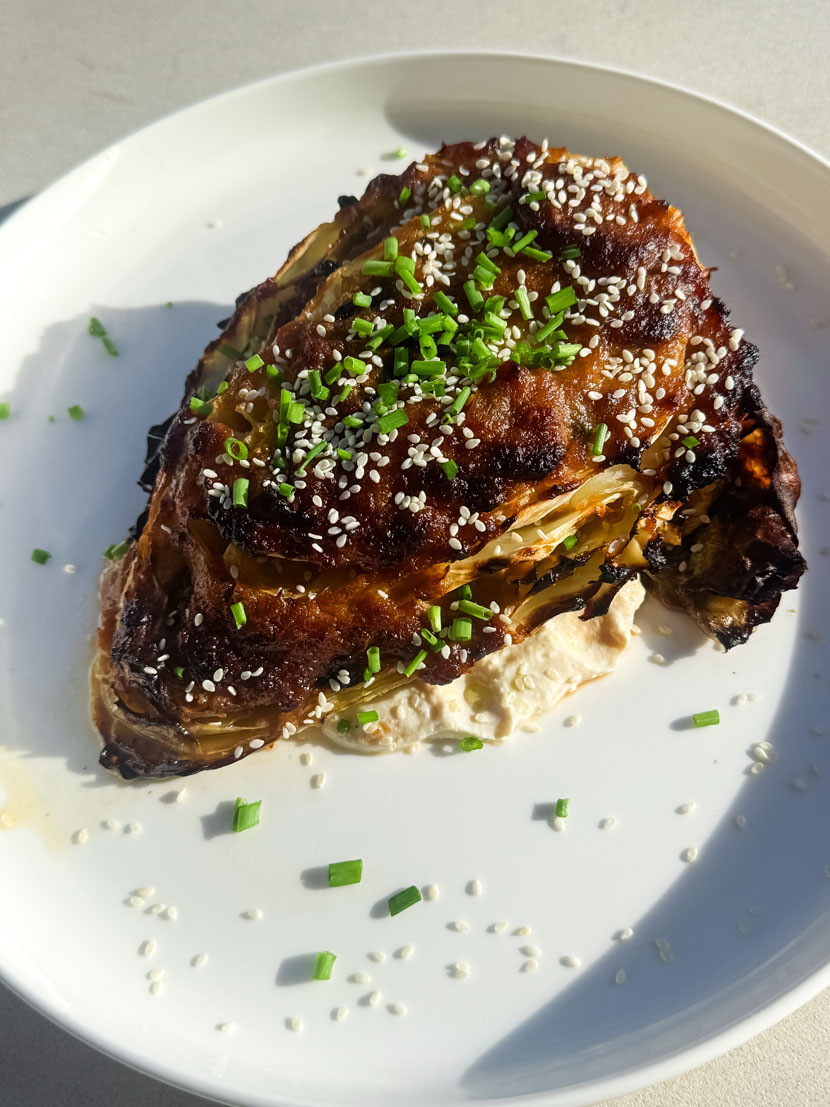 Miso Butter Roasted Cabbage with Silken Tofu