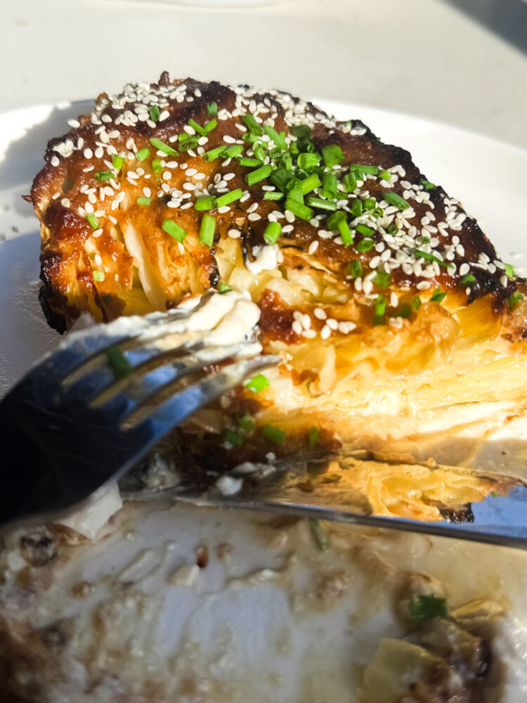 Miso Butter Roasted Cabbage with Silken Tofu